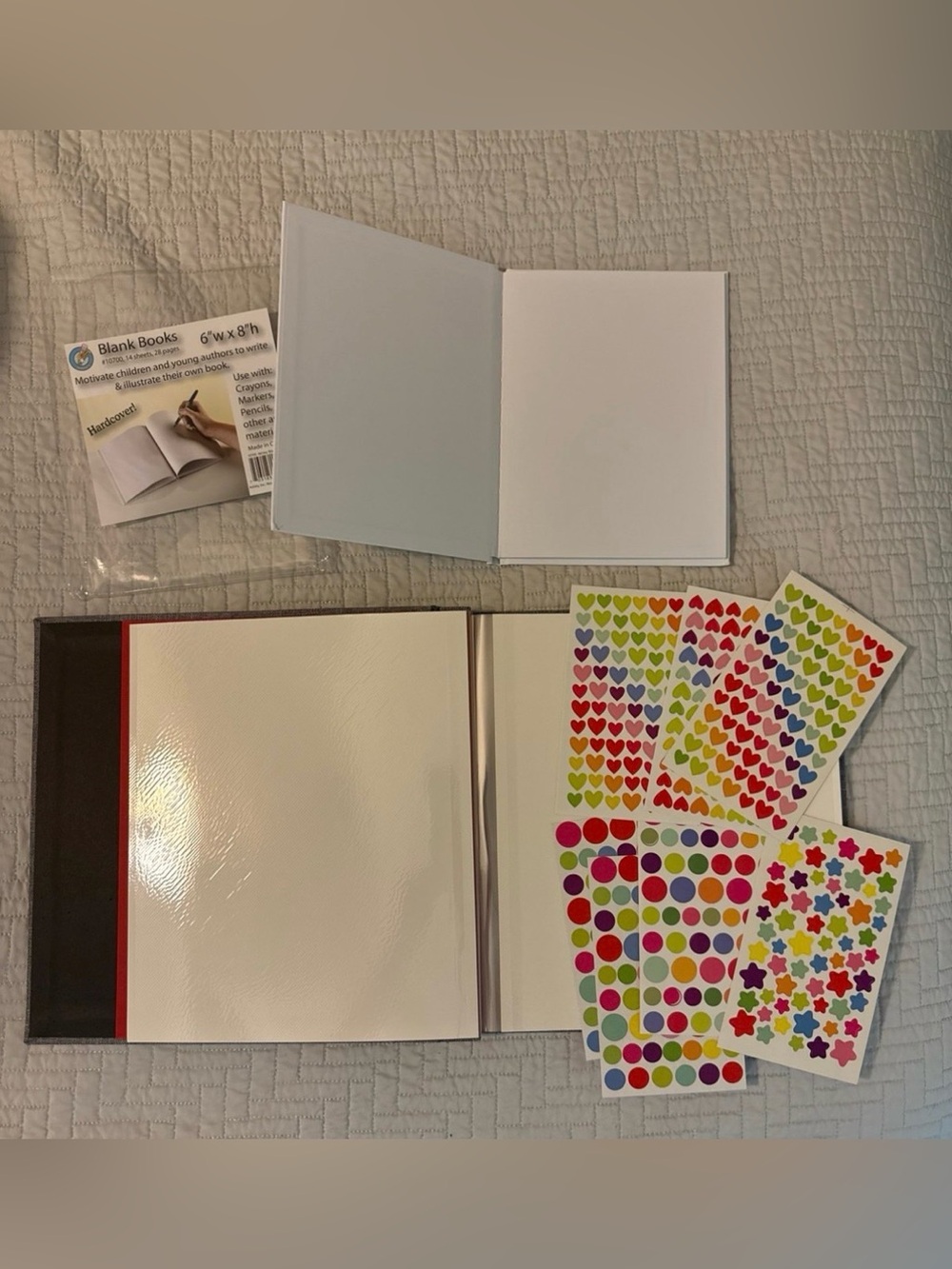 Scrapbook with stickers and blank HC book NEW